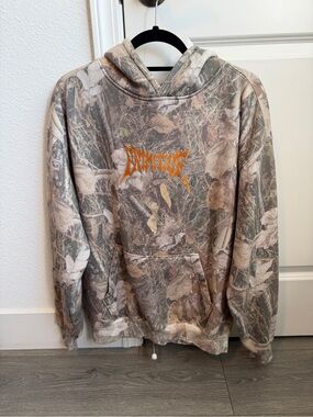 Primitive Camo Graphic Hoodie with Orange Logo